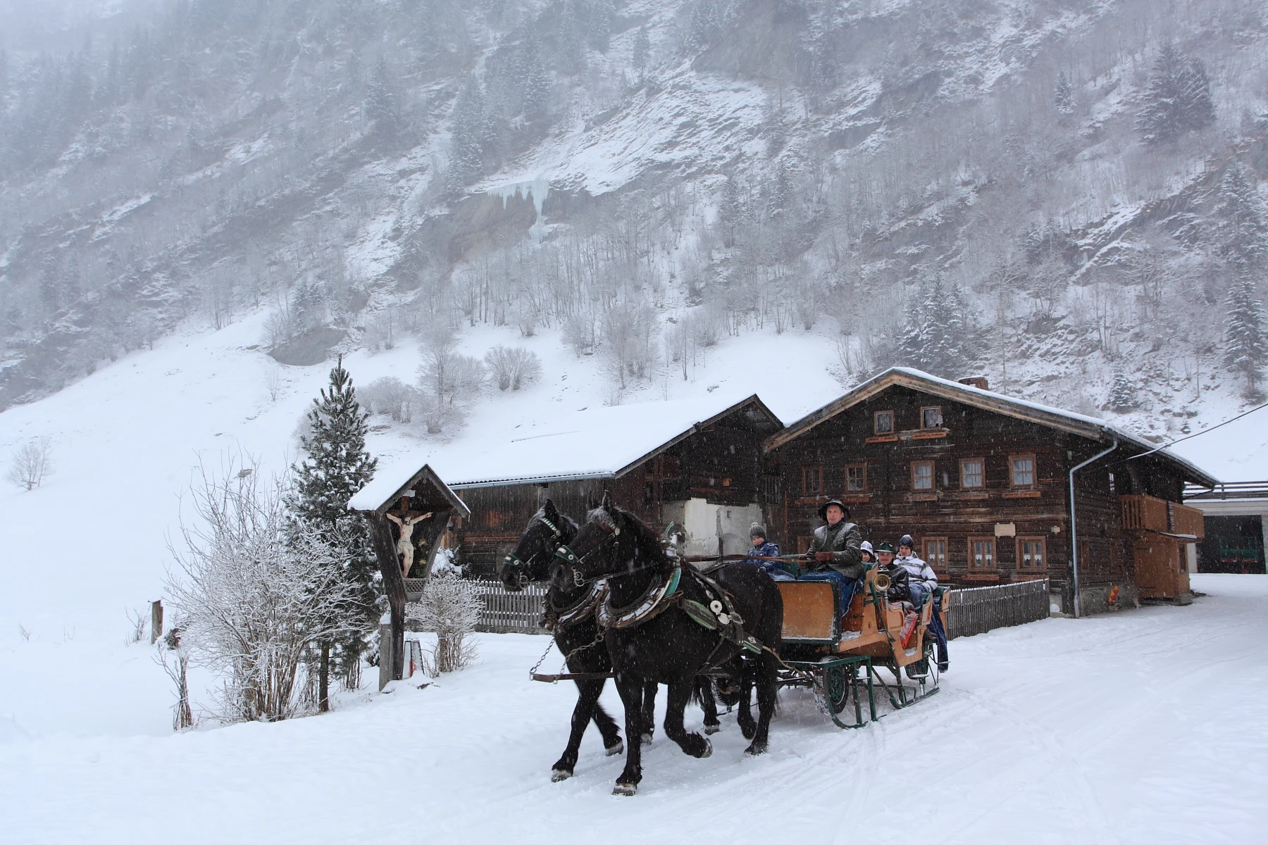 Pferdeschlittenfahrt im Großarltal