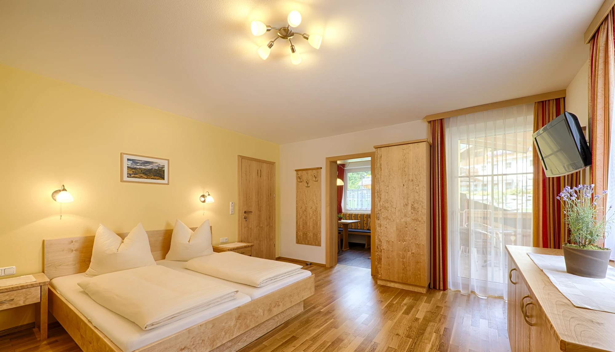 Schlafzimmer im Appartement Enzian